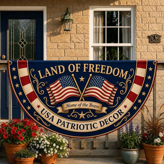 Land of Freedom Flag 250 Patriotic USA Banner for Porch, Fourth of July Decor