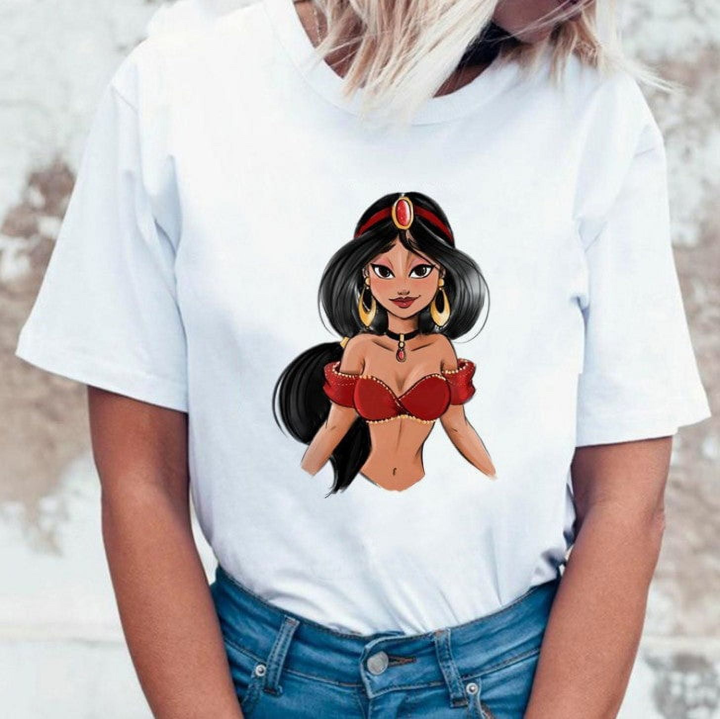 Land of Nostalgia Women s Princess Vogue Summer Graphic Print Tees Walmart
