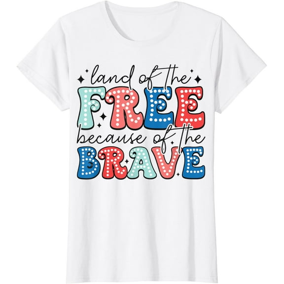 Land of the Free Because of the Brave Memorial Day 1776 T-Shirt