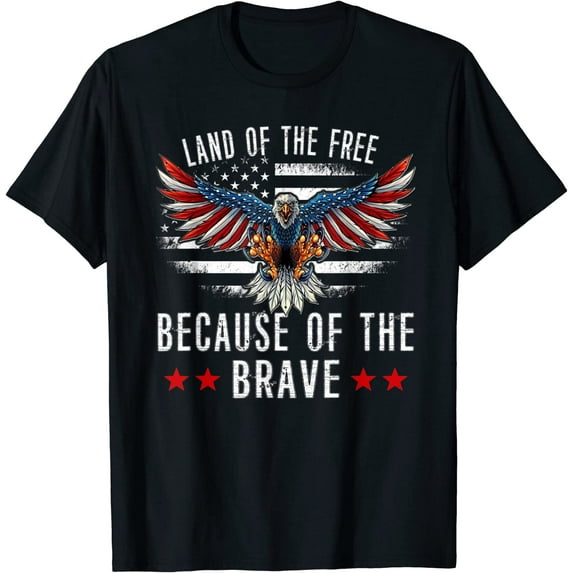 Land of the Free,Because of the Brave Memorial Day Patriotic T-Shirt