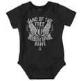 thumbnail image 1 of Land of the Free Because of the Brave Romper Boys or Girls Infant Baby Brisco Brands 18M, 1 of 7