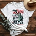 thumbnail image 1 of Land of the Free Because of the Brave T-Shirt, 4th of July Statue of Liberty Tee, 1 of 6