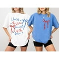 thumbnail image 1 of Land of the Free Because of the Brave T-Shirt, Patriotic Coquette Style Tee, 4th of July Shirt, Memorial Day Graphic, America Flag Shirt, 1 of 5