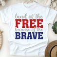 thumbnail image 1 of Land of the Free Because of the Brave T-Shirt, Patriotic Graphic Tee, White, Size 4XL, 1 of 6