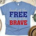thumbnail image 1 of Land of the Free Home of the Brave T-Shirt, Patriotic USA Quote Tee, CarolinaBlue, Size 5XL, 1 of 6