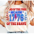 thumbnail image 1 of Land of the Free T-Shirt, 1776 Lightning Bolt Tee, Independence Day Patriotic Shirt, Red White Blue Freedom Shirt, 1 of 5