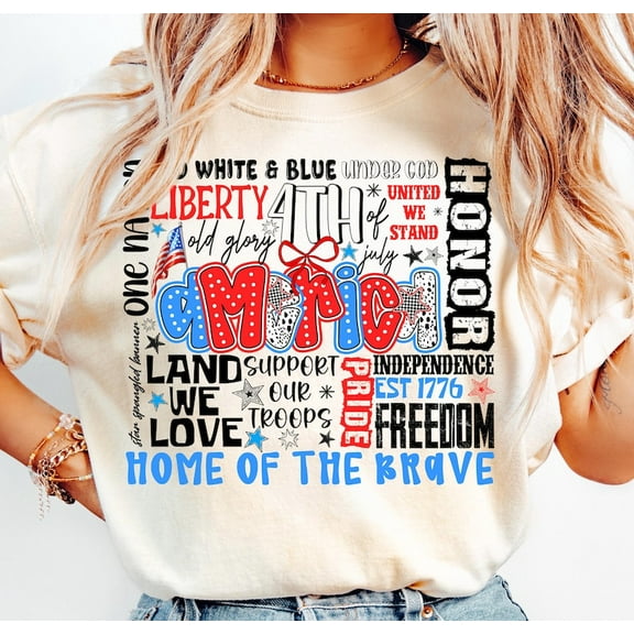 Land of the Free T-Shirt, Home of the Brave Tee, Retro USA Coquette Style, 4th of July Patriotic Look
