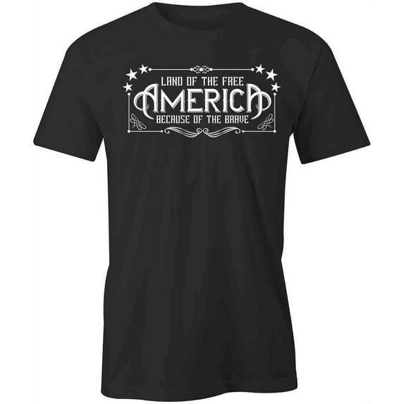 Land of the Free T-Shirt | Patriotic American Black Tee Gift