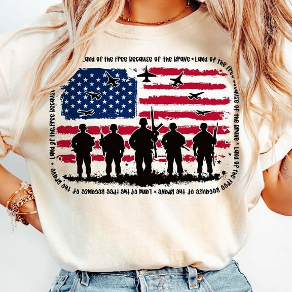 Land of the Free T-Shirt – Retro Patriotic Shirt for Veterans Day and Independence Day Tribute