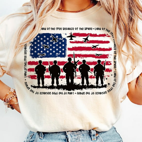 Land of the Free T-Shirt – Retro Patriotic Shirt for Veterans Day and Independence Day Tribute