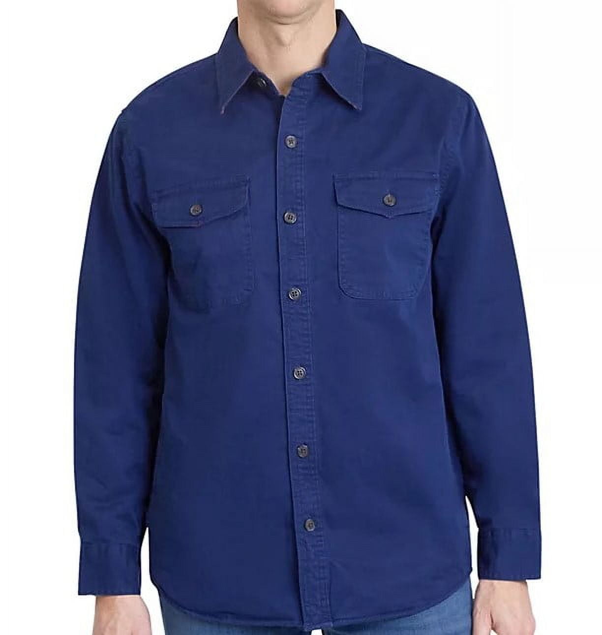 Land's End Men's Flannel Lined Long Sleeve Work Shirt Jacket (Deep