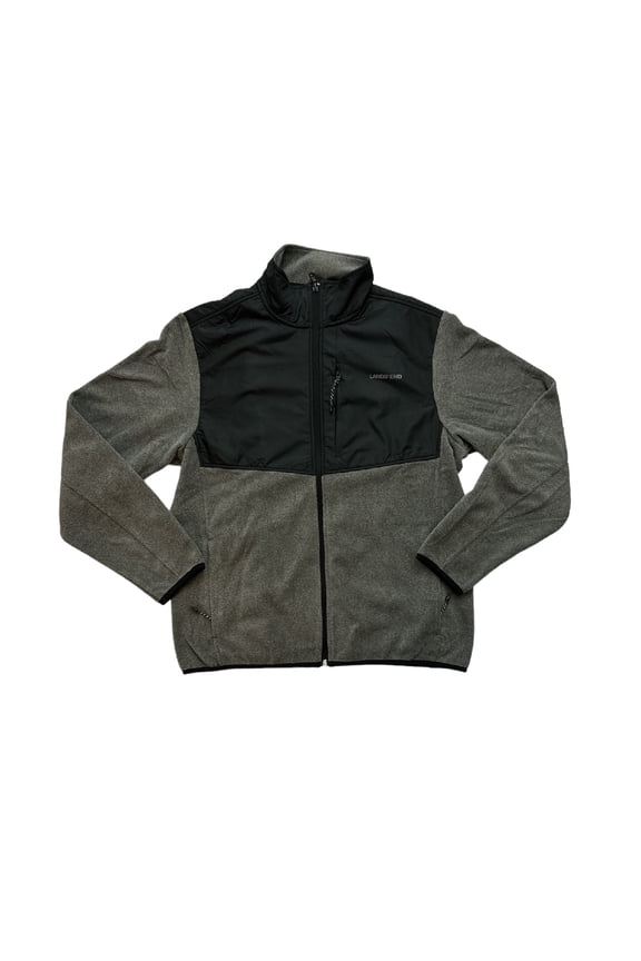Land's End Men's Full-Zip T200 Midweight Fleece Jacket (Slate Heather, S)