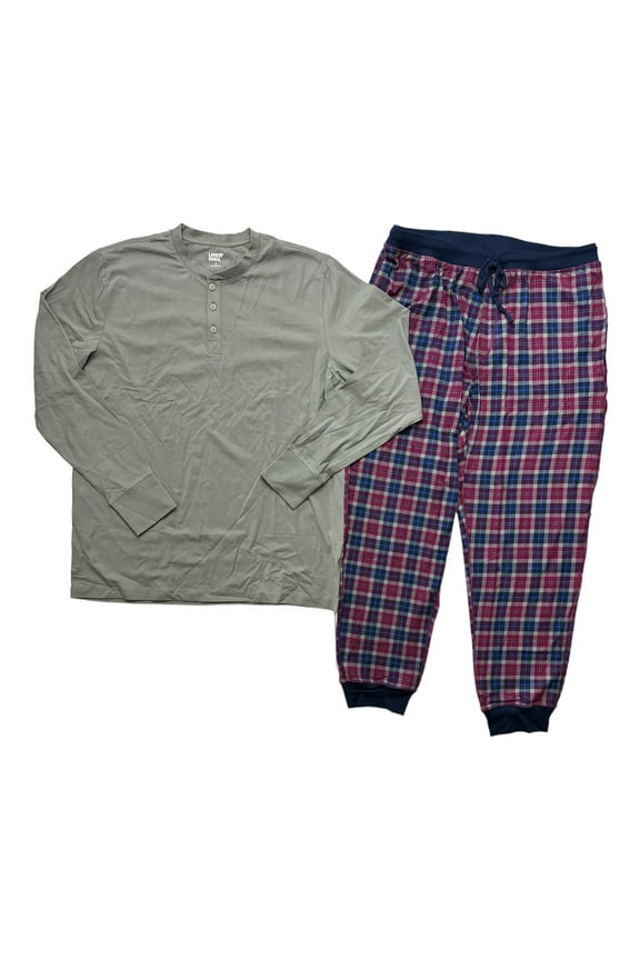 Land's End Men's Long Sleeve Henley & Pant 2-Piece Lounge Set
