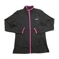 thumbnail image 1 of Land's End Women's Long Sleeve Full Zip Grid Fleece Jacket (Black/Verbena, L), 1 of 3