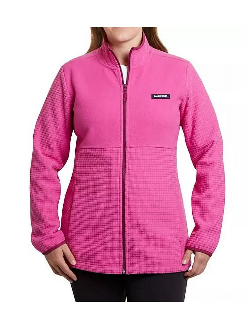 Land's End Women's Long Sleeve Full Zip Grid Fleece Jacket
