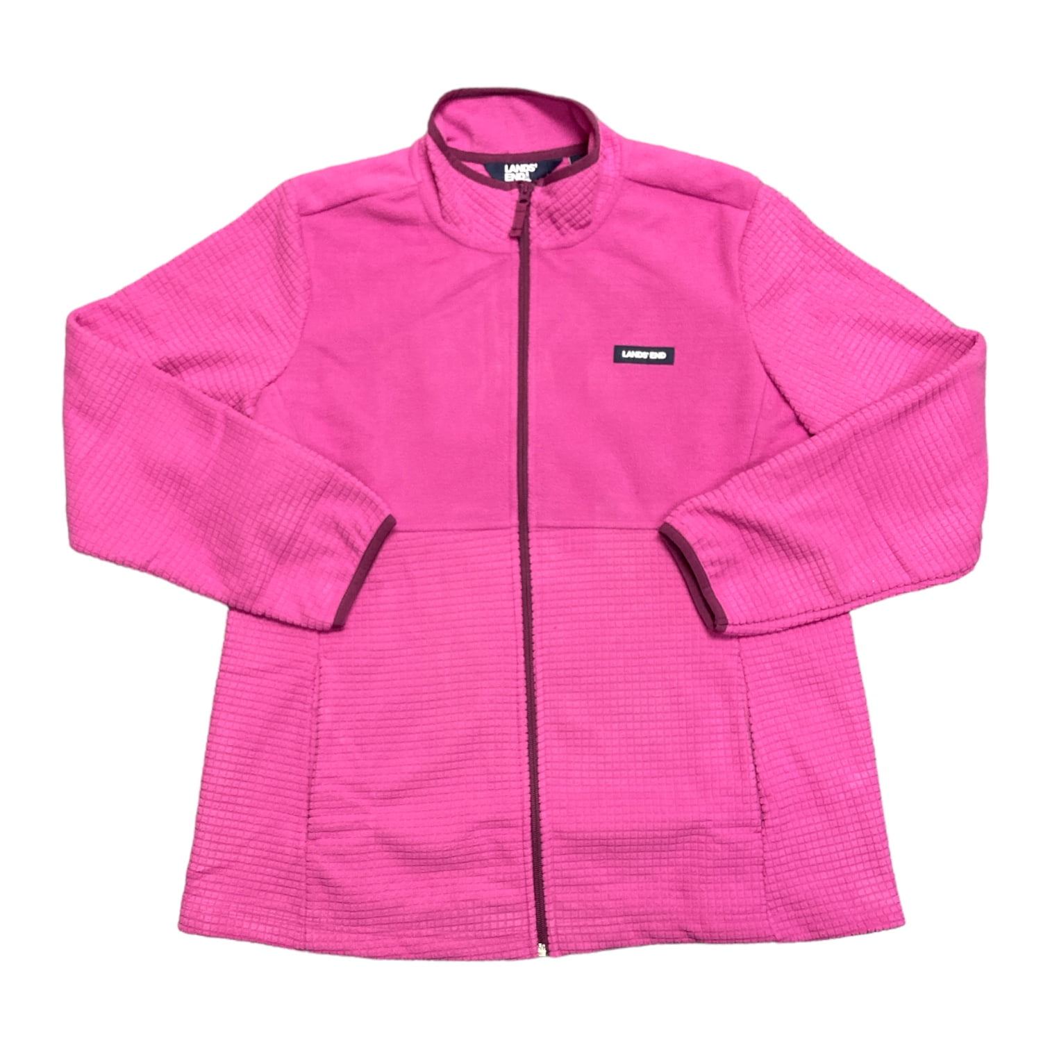 Land\'s End Women\'s Long Sleeve Full Zip Grid Fleece Jacket (Verbena, XXL)