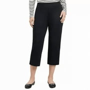 LANDS' END Land's End Womens Shore Stretch Knit Capri (Black, Small)