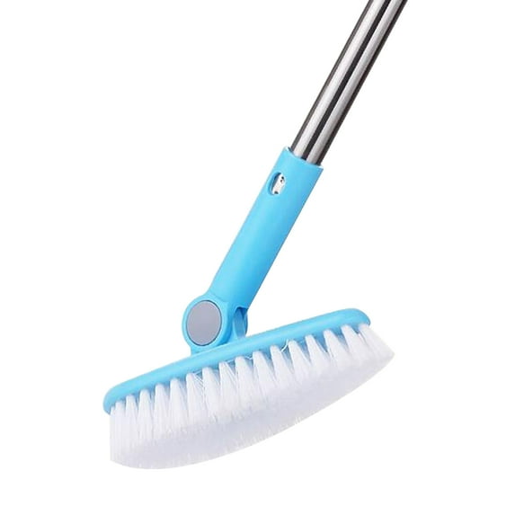 LandHope Floor Scrub Brush,Tile Grout Scrubber,Rotatable 35.4"Long Stainless steel Handle,Blue