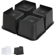 LandHope Bed Risers, Heavy Duty Furniture Risers, Support up to 5000 Lbs (4 Pack 4 Inch White)