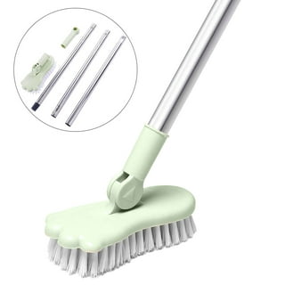 Bcooss Scrub Brush with Handle for Cleaning Brushes for Bathroom Shower Sink Carpet Floor, Green