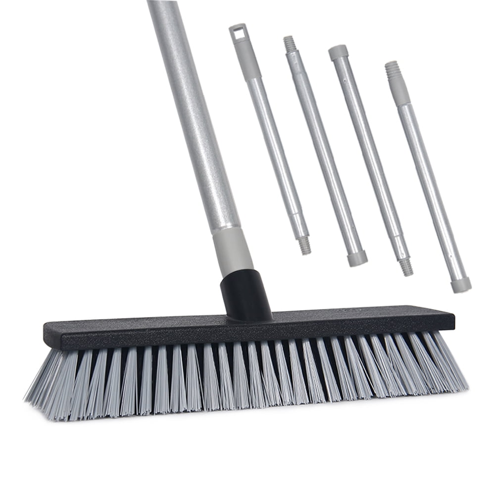 Outdoor Deck Brush with Long Handle and Stiff Bristles Heavy Duty Push Broom  for Cleaning Driveway - China Deck Scrub and Floor Brush price