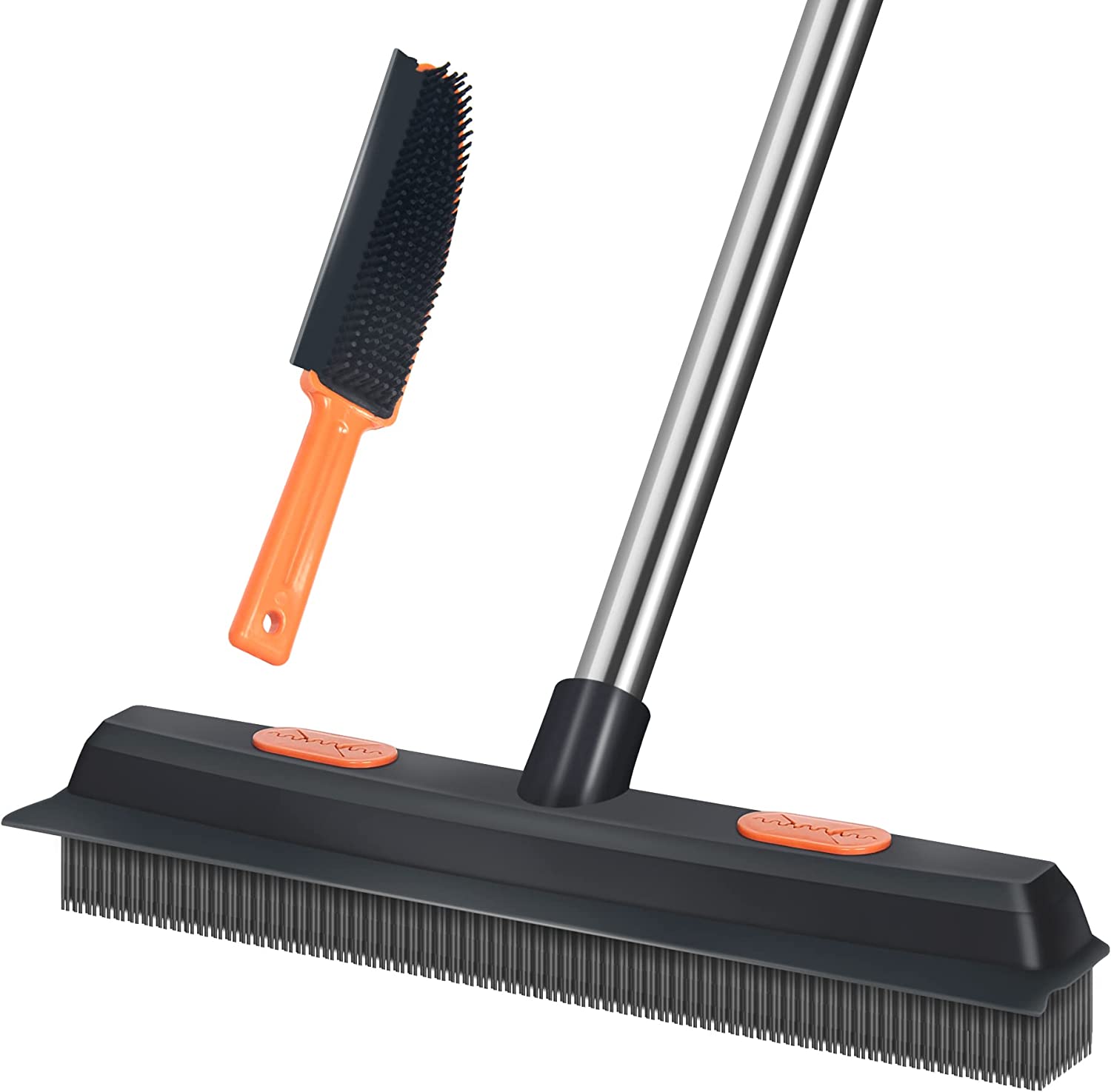 Eyliden Rubber Broom Pet Hair Fur Removal Broom Soft Bristle Push Broom