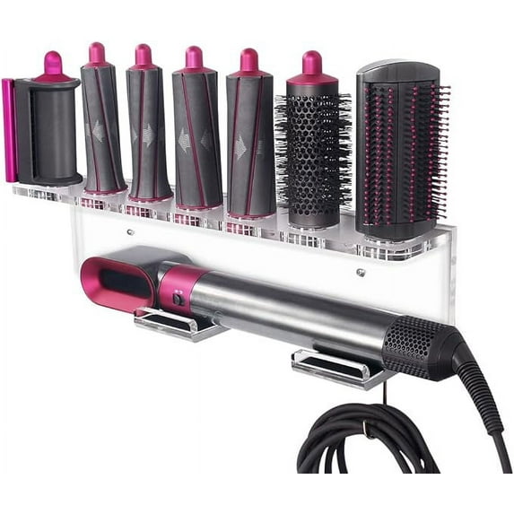 LandHope Wall Mount Holder Compatible with Dyson Airwrap Styler Accessories Acrylic Storage Holder