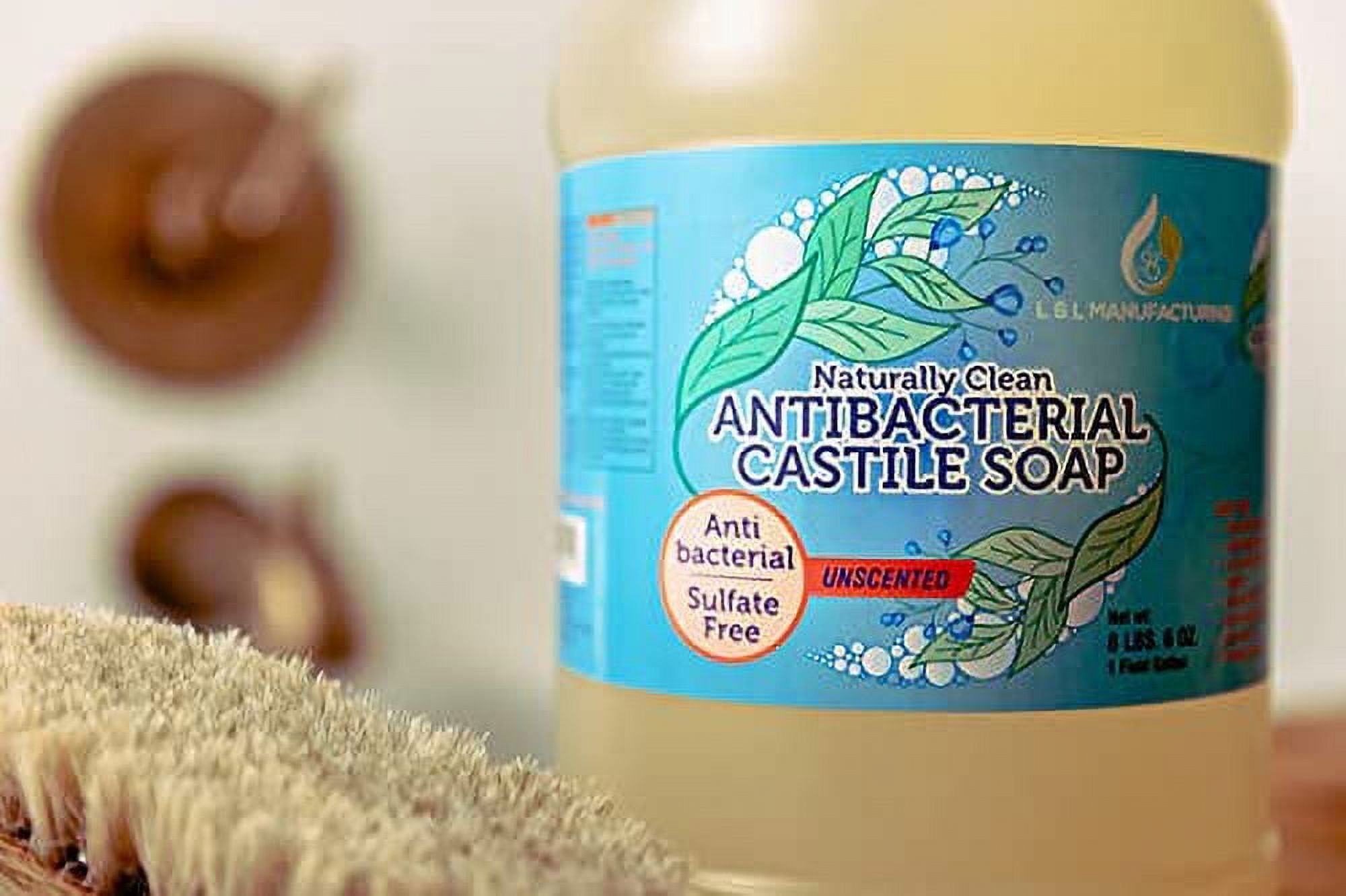 LandLSoap Antibacterial Unscented Pure Castile Soap Liquid for Face