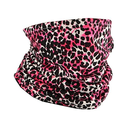 Landana Headscarves Cotton Face Mask Bandana Tube Scarf Made in America Solid Neck Gaiter 90% Cotton, 10% Spandex- Neon Pink