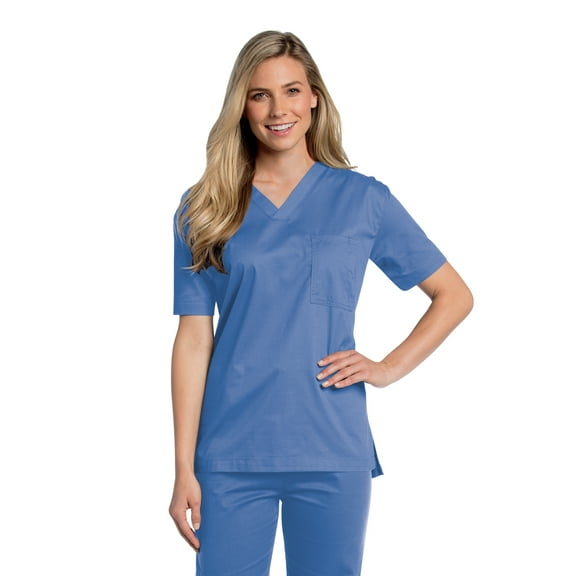 Landau All Day Unisex Mechanical Stretch One Pocket V-Neck Scrub Top, Style 4139
