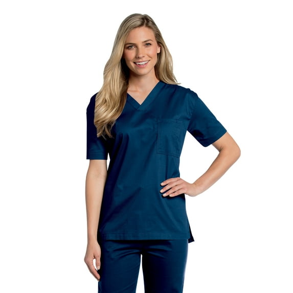 Landau All Day Unisex Mechanical Stretch One Pocket V-Neck Scrub Top, Style 4139