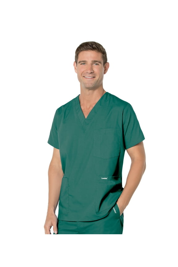 Essentials Men's Classic Fit V-Neck Five Pocket Scrub Top, Style 7489