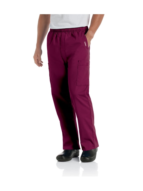 Essentials Men's Comfort Seven Pocket Elastic Waist Drawstring Cargo Scrub Pant, Style 8555