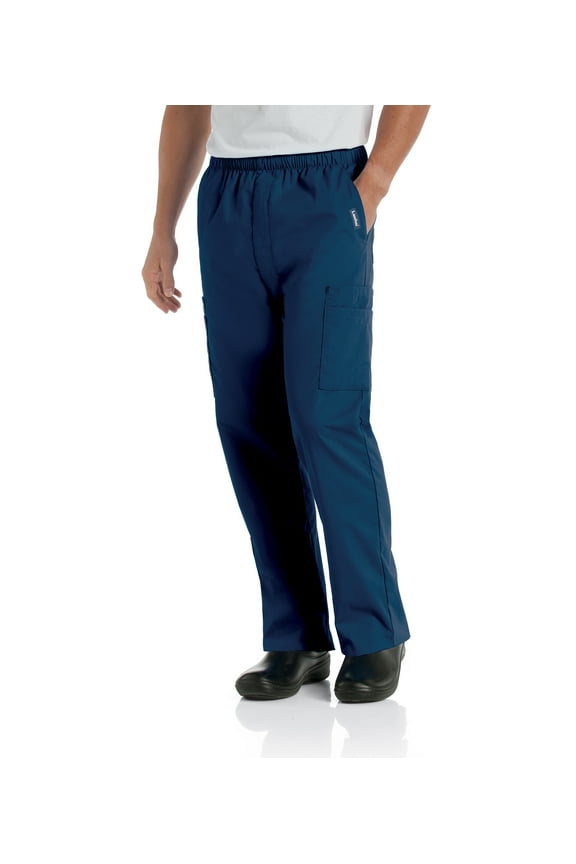 Essentials Men's Comfort Seven Pocket Elastic Waist Drawstring Cargo Scrub Pant, Style 8555