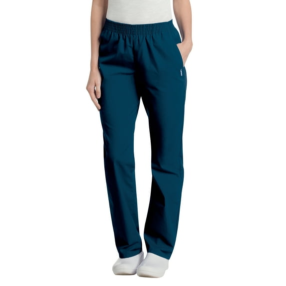 Landau Essentials Relaxed Fit 2-Pocket Elastic Scrub Pants for Women 8327
