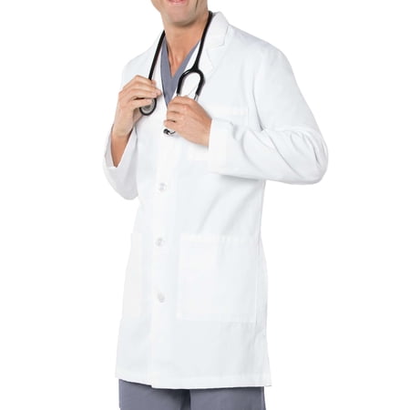 Landau Essentials Relaxed Fit 5-Pkt 4-Button Full-Length Lab Coat for Men 3124