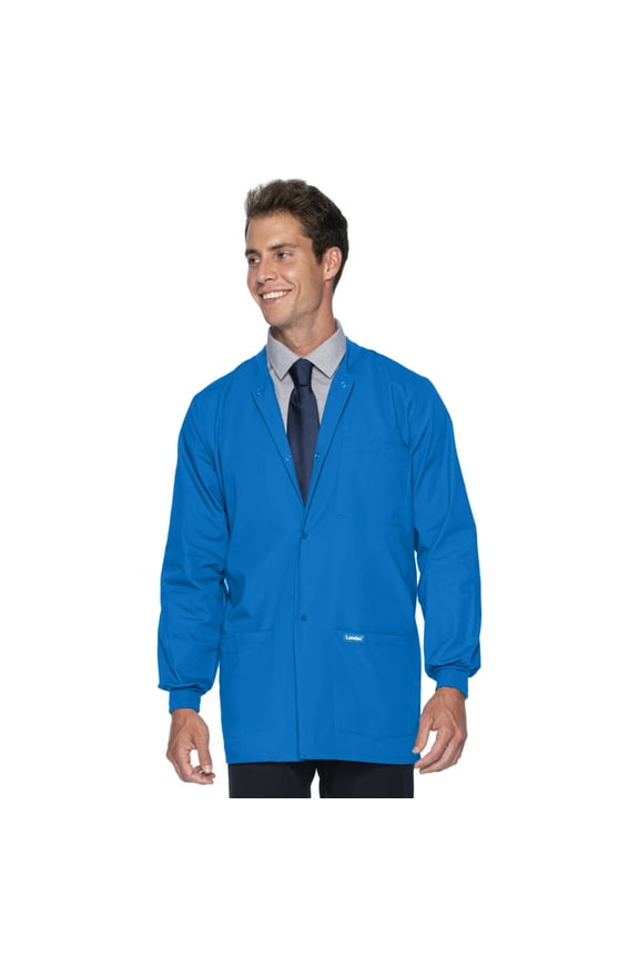 Essentials Relaxed Fit 5-Pocket Snap-Front Scrub Jacket for Men 7551