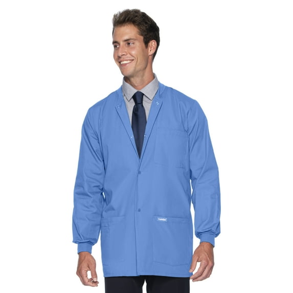Landau Essentials Relaxed Fit 5-Pocket Snap-Front Scrub Jacket for Men 7551