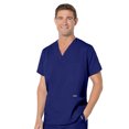 thumbnail image 1 of Landau Essentials Relaxed Fit 5-Pocket V-Neck Scrub Top for Men 7489, 1 of 8