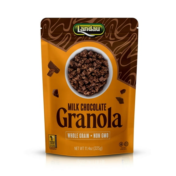 Landau's Milk Chocolate Whole Grain Protein Granola, Healthy Breakfast Snack, 11.4 oz