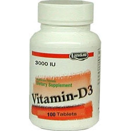Landau Kosher Vitamin D3 3000 IU - 100 Tablets