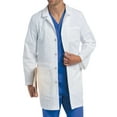 thumbnail image 1 of Landau Men's Essential Lab Coats Classic Relaxed Fit Breathable Fade Resistant 5 Pockets Button Mid-Length Notebook Lab Coat Scrub, Style 3174, 1 of 4