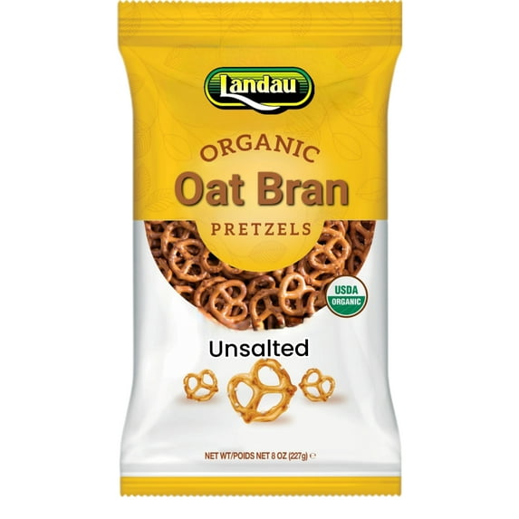 Landau Organic Oat Bran Pretzels Unsalted, 8 oz.