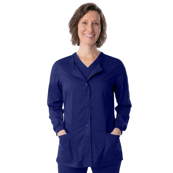 Landau ProFlex Tailored Fit 3-Pocket Snap-Front Scrub Jacket for Women 3038