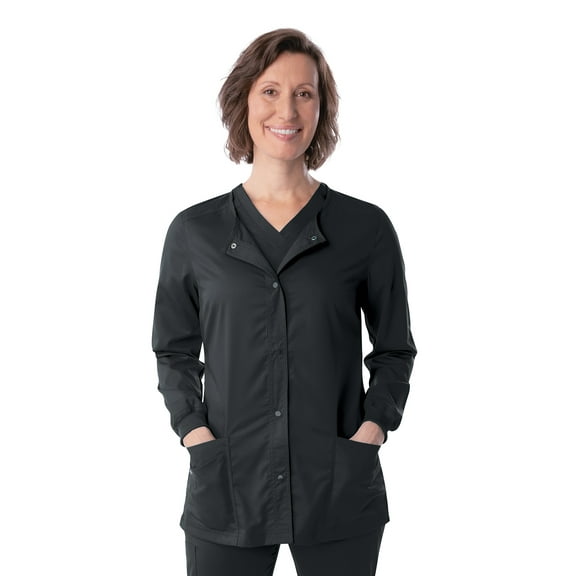 Landau ProFlex Tailored Fit 3-Pocket Snap-Front Scrub Jacket for Women 3038