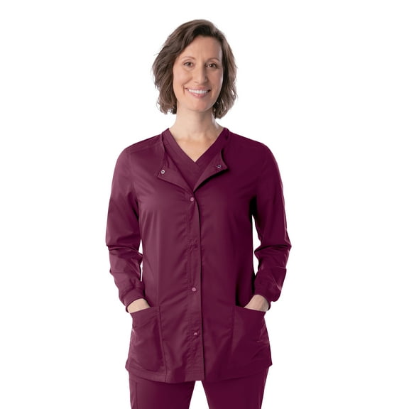 Landau ProFlex Tailored Fit 3-Pocket Snap-Front Scrub Jacket for Women 3038