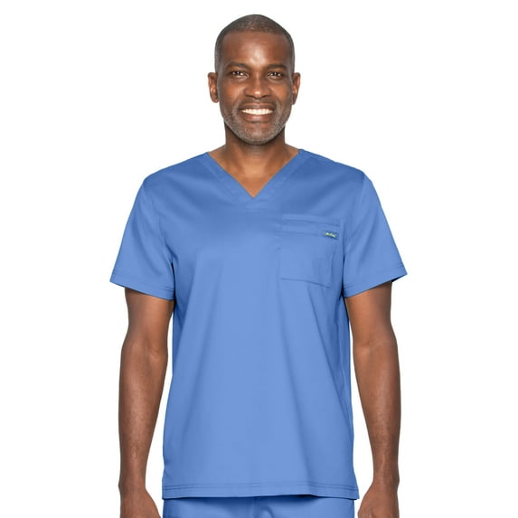Landau ProFlex Tailored Fit Comfort Stretch 2-Pkt V-Neck Scrub Top for Men 4259