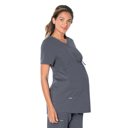 Landau ProFlex Tailored Fit Stretch 3-Pocket Maternity Scrub Top for Women 4399