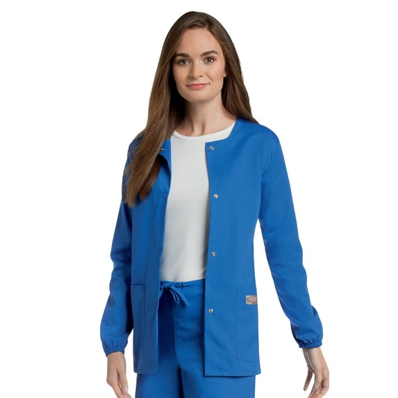 Landau Scrub Zone Relaxed Fit 2-Pocket Snap-Front Scrub Jacket for Women 75221