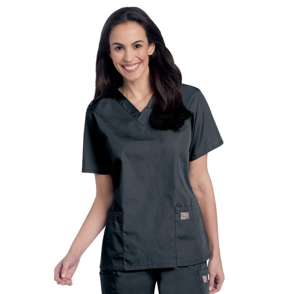 Landau Scrub Zone Relaxed Fit 2-Pocket V-Neck Scrub Top for Women 70221